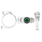 Round Shape Emerald Solitaire Engagement Ring for Men Lab Grown Emerald-AAAA Quality - Virica Jewels