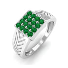 Vintage Inspired Emerald Engagement Ring for Men Lab Grown Emerald-AAAA Quality - Virica Jewels