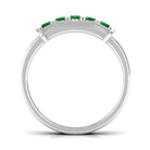 Classic Emerald Five Stone Wedding Band Ring for Men Lab Grown Emerald-AAAA Quality - Virica Jewels