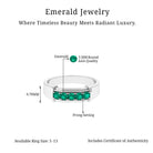 Classic Emerald Five Stone Wedding Band Ring for Men Natural Emerald-AAA Quality - Virica Jewels